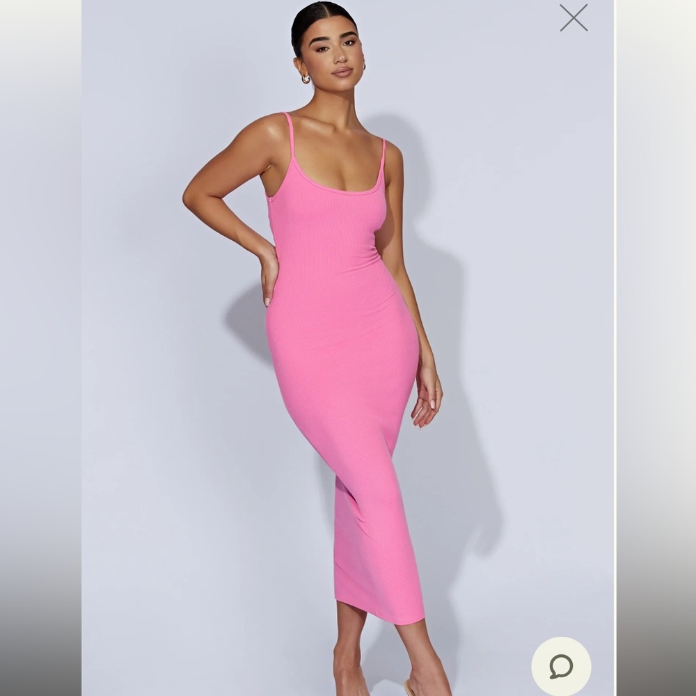 Meshki Alexis Ribbed Cami Midi Dress - Bubblegum Pink